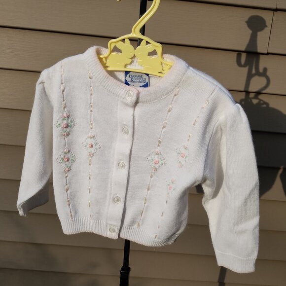 Vintage Early 90's Carriage Boutique Button Front Sweater Size 6 Months - Picture 2 of 8